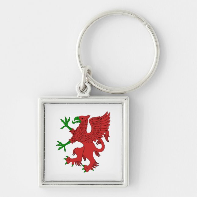 Chaveiro Griffin em Vermelho e Verde (Frente)