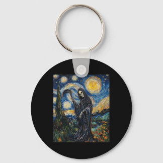 Chaveiro Grim Reaper Skeleton - Van Gogh Style - Starry Nig