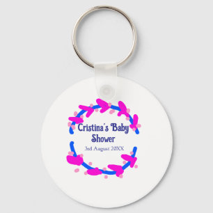 Chaveiro Grinalda floral chá de bebê roxo azul boho adicion