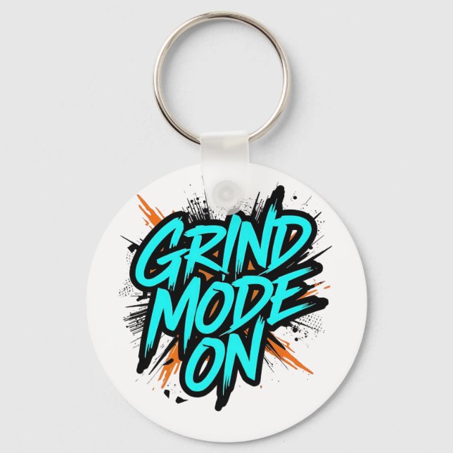 Chaveiro "Grind Mode On" Motivational Quote (Frente)