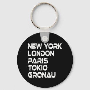 Chaveiro Gronau Nova Iorque Tokio Paris Anhänger