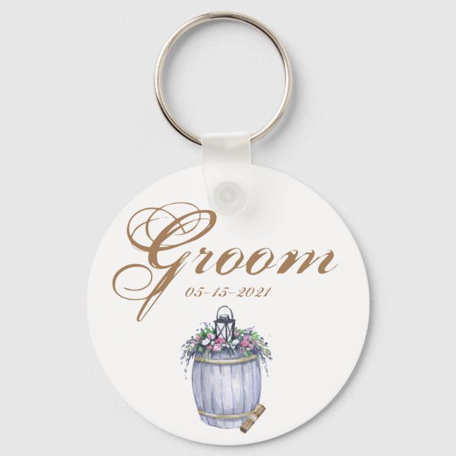 Chaveiro Groom Key Chain Summer Country Casamento Wate Russ (Frente)