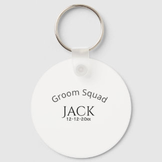 Chaveiro Groom squad name date year bold letter bachelorett