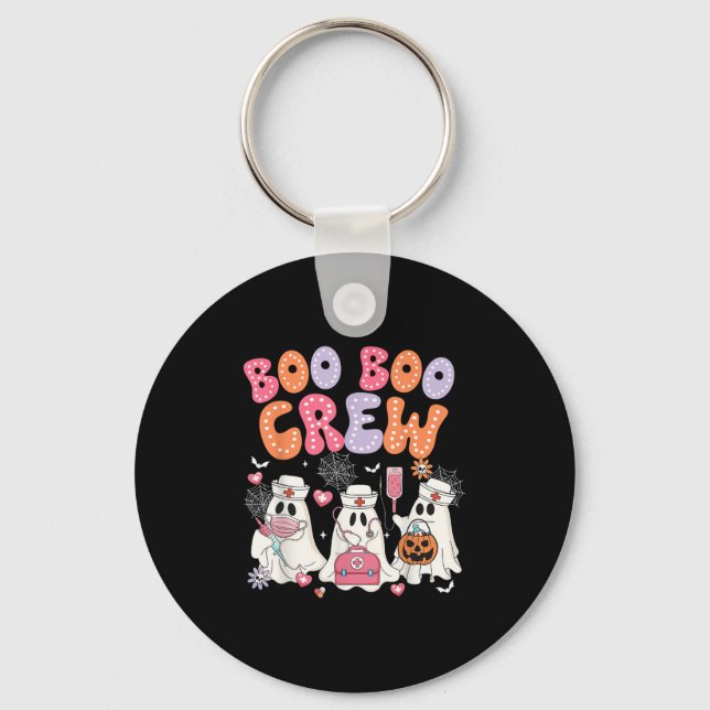 Chaveiro Groovy Boo Boo Crew Nurse Funny Ghost Halloween Te (Frente)