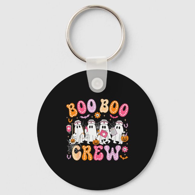 Chaveiro Groovy Boo Boo Crew Nurse Funny Ghost Women Hallow (Frente)