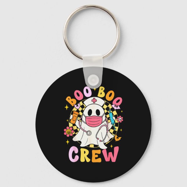 Chaveiro Groovy Boo Boo Crew Nurse Funny Ghost Women Hallow (Frente)