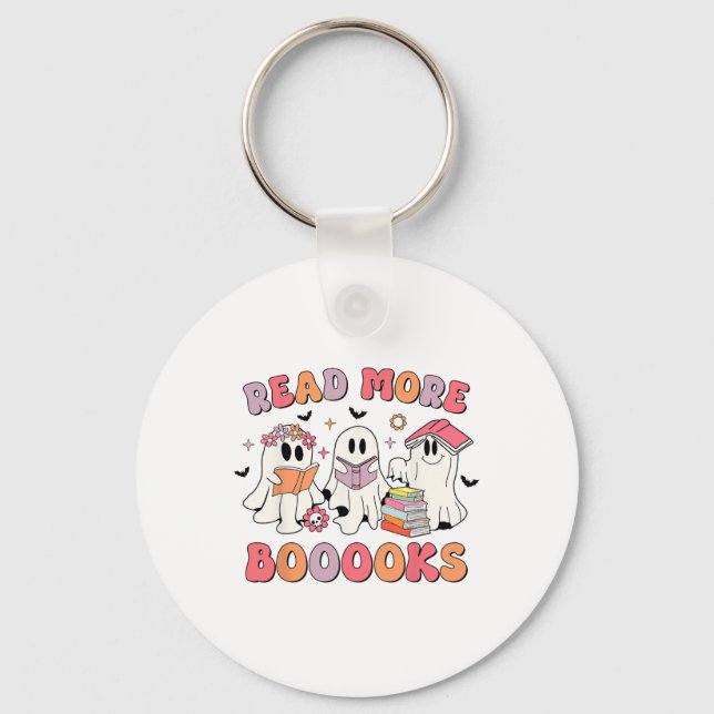 Chaveiro Groovy Boooks Ghost Leia Mais Livros Engraçado Pro (Frente)