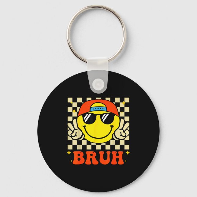 Chaveiro Groovy Bruh For Girls Kids Boys Smile Face  (Frente)