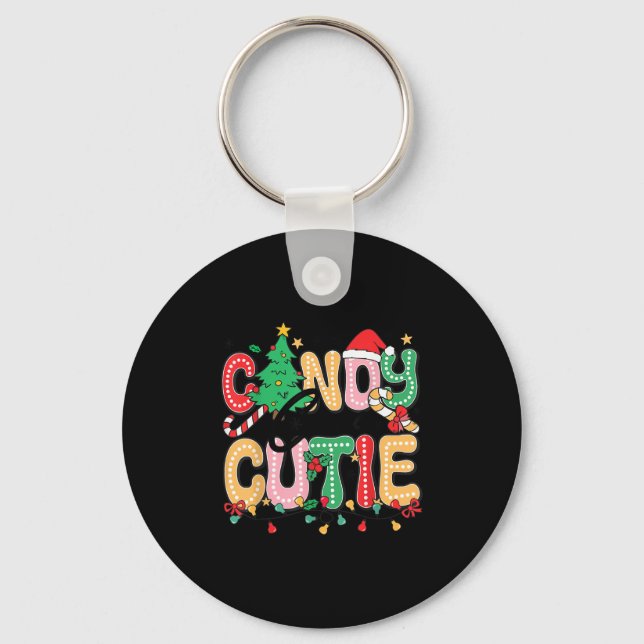 Chaveiro Groovy Candy Cane Cutie Christmas Xmas Women Men G (Frente)