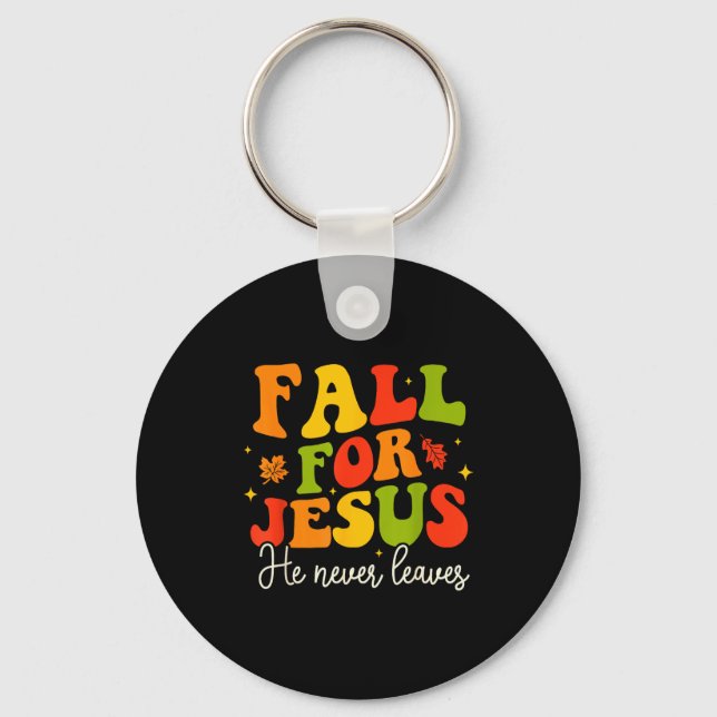 Chaveiro Groovy Christian Sayings Halloween Fall For Jesus  (Frente)