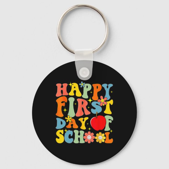 Chaveiro Groovy Feliz Primeiro Dia Da Escola De Volta À Esc (Frente)