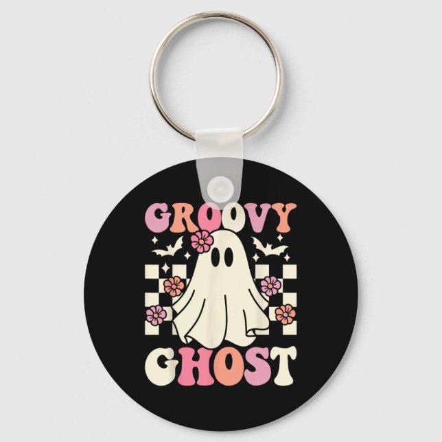 Chaveiro Groovy Ghost Halloween Ghost Costume Retro Groovy (Frente)