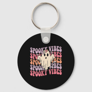 Chaveiro Groovy Halloween Spooky Vibes Retro Fantasma Flora