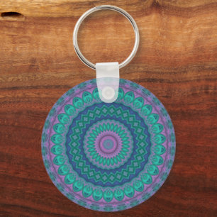 Chaveiro Groovy Hippie Trippy Colorido Mandala de Tom Preci