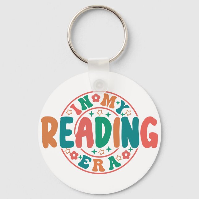 Chaveiro Groovy "In My Reading Era" Wavy Font Graphic (Frente)