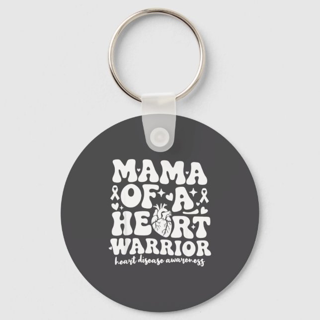 Chaveiro Groovy Mama Of A Heart Warrior Chd Awareness Heart (Frente)