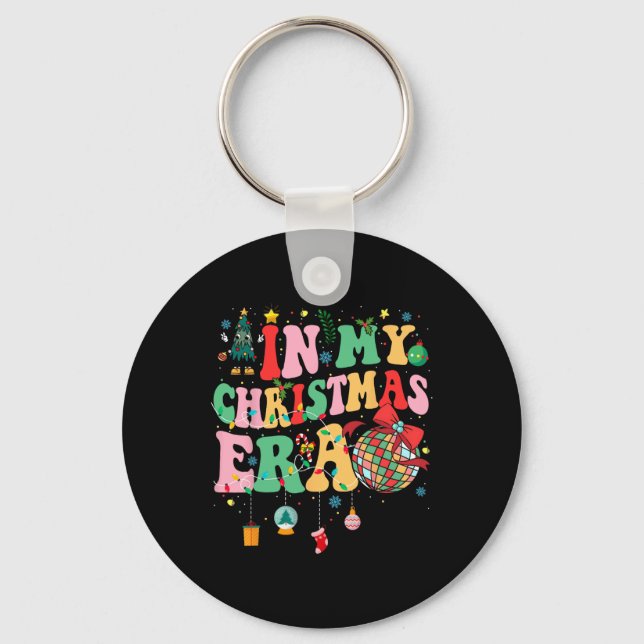 Chaveiro Groovy Na Minha Era De Natal - Feliz C (Frente)