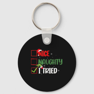 Chaveiro Groovy Nice Naughty, Eu Tentei O Natal De 2024 Pap