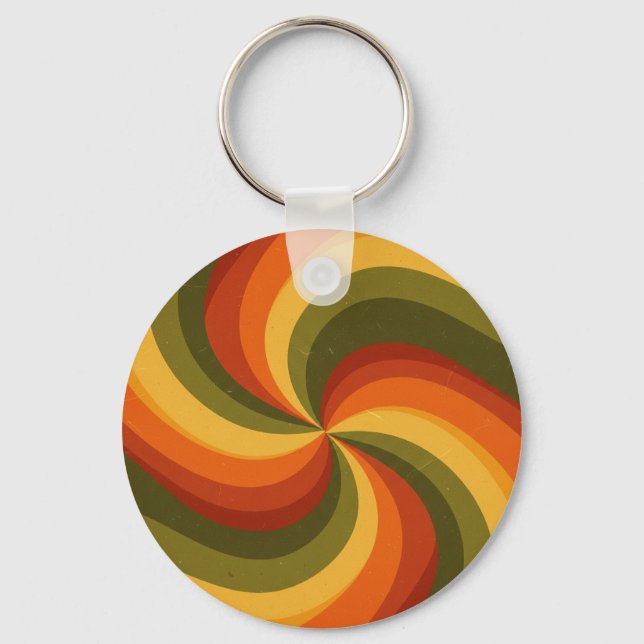 Chaveiro Groovy Psychedelic Swirl Impressão (Frente)