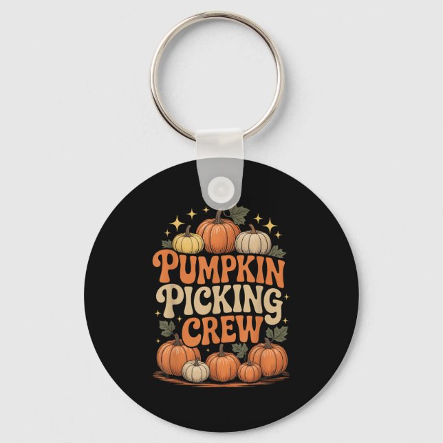 Chaveiro Groovy Pumpkin Cking Crew Matching Family Autumn F (Frente)
