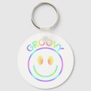 Chaveiro Groovy retro do arco-íris para hippys