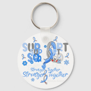 Chaveiro Groovy Support Squad Blue Ribbon Diabetes Awarenes