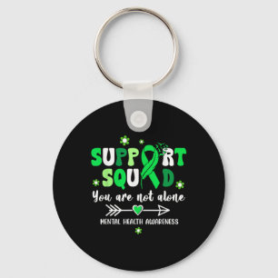 Chaveiro Groovy Support Squad Green Ribbon Mental Health Aw