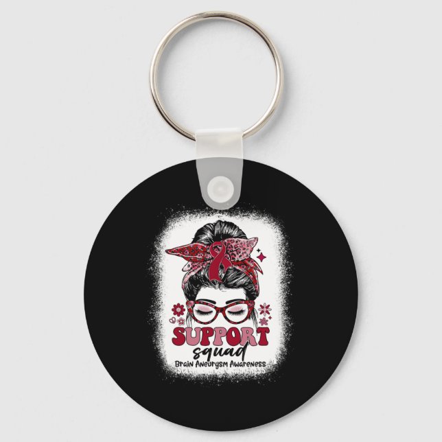 Chaveiro Groovy Support Squad Messy Bun Brain Aneurysm (Frente)