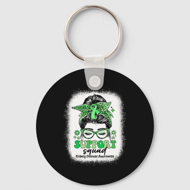 Chaveiro Groovy Support Squad Messy Bun Kidney Disease (Frente)