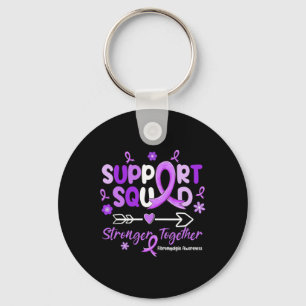 Chaveiro Groovy Support Squad Purple Ribbon Fibromialgia Aw