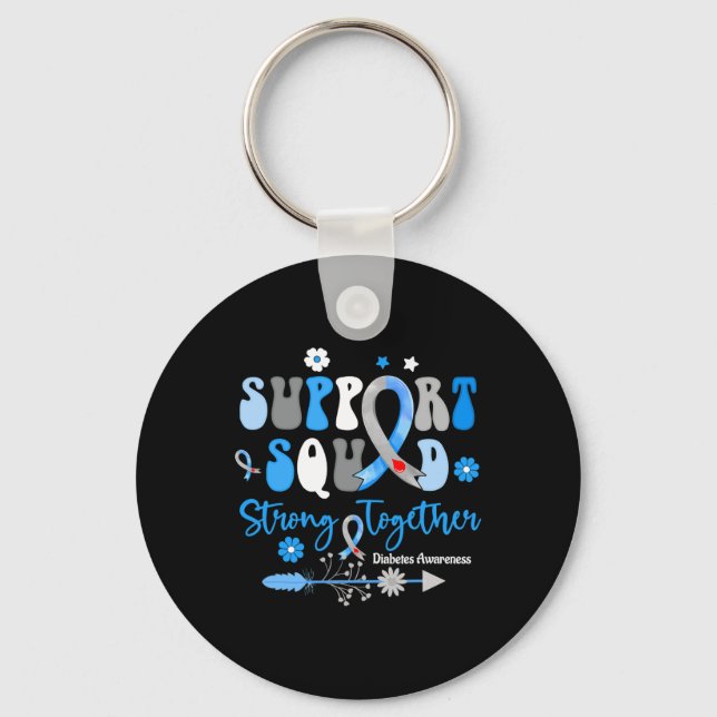 Chaveiro Groovy Support Squad Ribbon T1d Sensibilização par (Frente)