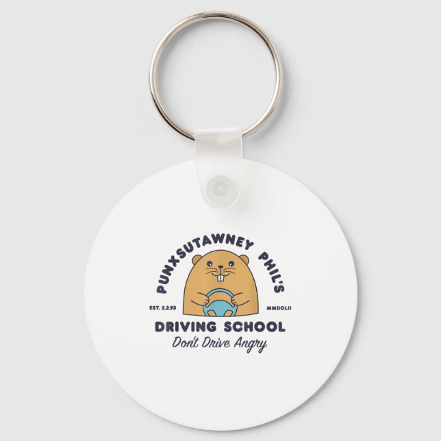 Chaveiro Groundhog Driving School Funny Men Women Retro Rod (Frente)