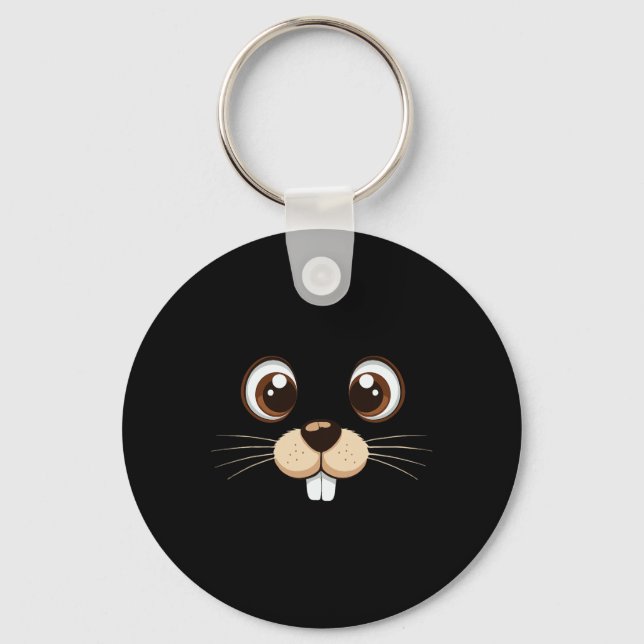 Chaveiro Groundhog Face Costume Kids Groundhog Day Hallowee (Frente)