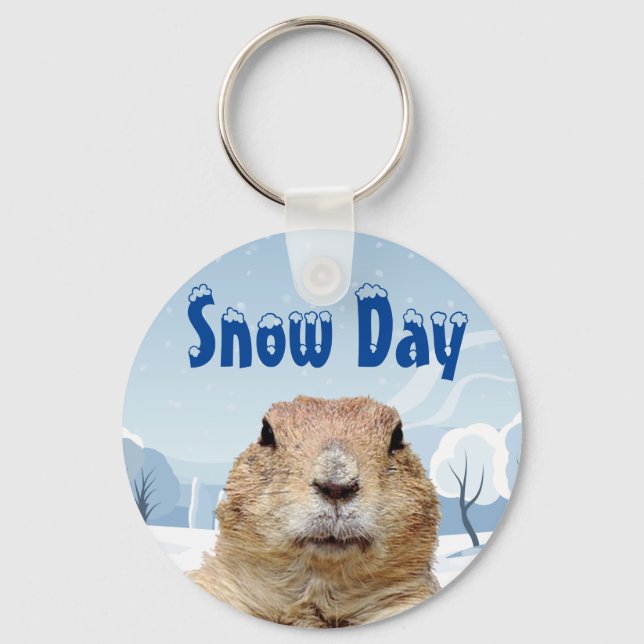 Chaveiro Groundhog Snow Day (Frente)