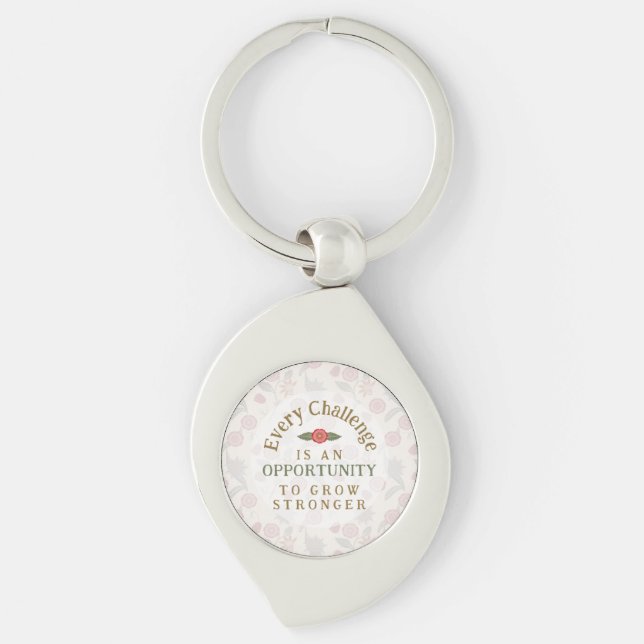 Chaveiro "Grow Stronger" Affirmation Metal Keychain (Frente)