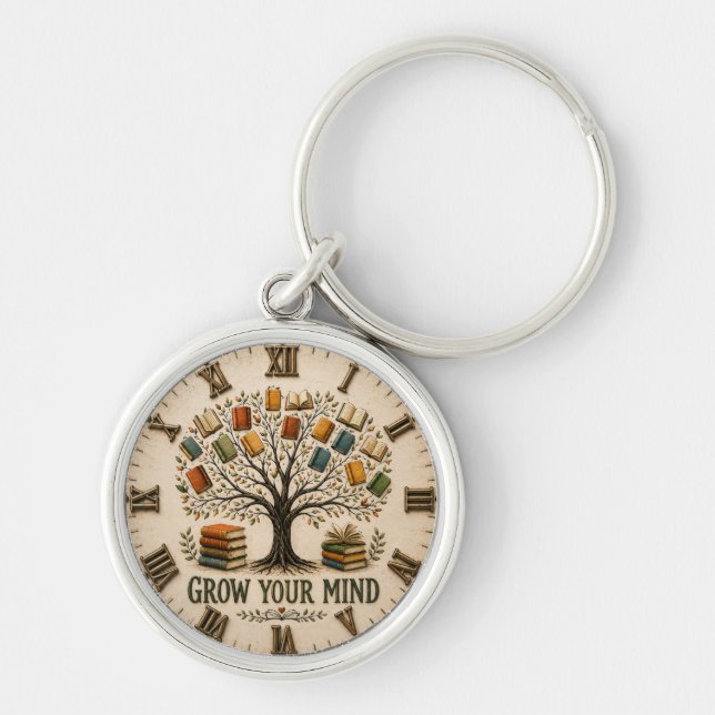 Chaveiro Grow Your Mind Book  Reading Teacher Gift (Frente)