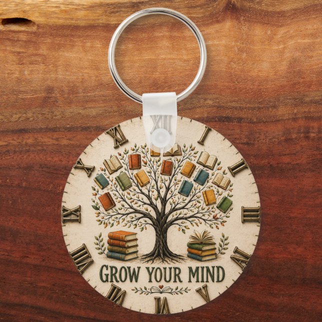 Chaveiro Grow Your Mind Book  Reading Teacher Gift (Frente)