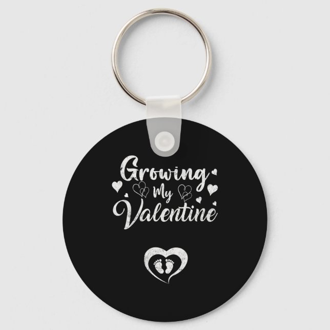Chaveiro Growing My Valentine Pregnancy New Mom Valentines  (Frente)