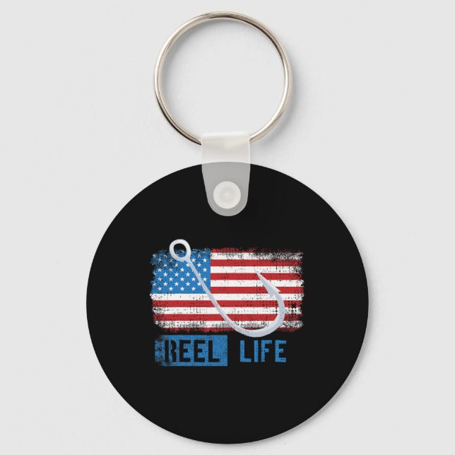 Chaveiro Grunge American Flag Fish Graphic (Frente)