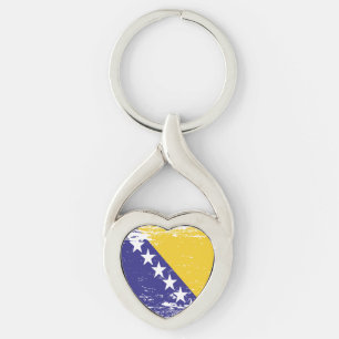 Chaveiro Grunge Bósnia e bandeira de Herzegovina