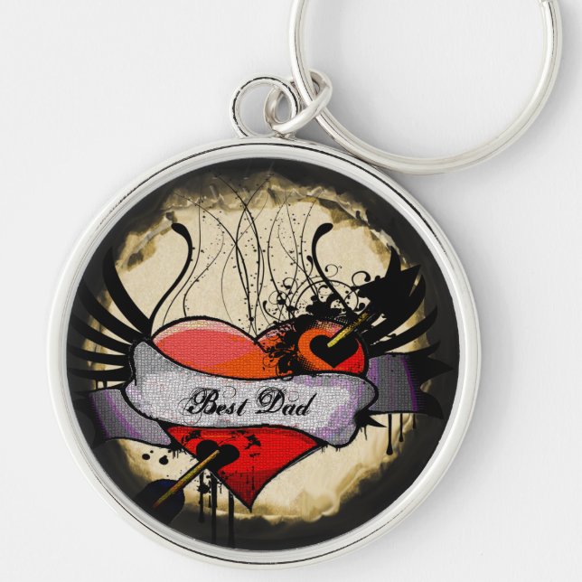 Chaveiro Grunge Heart Best (Frente)