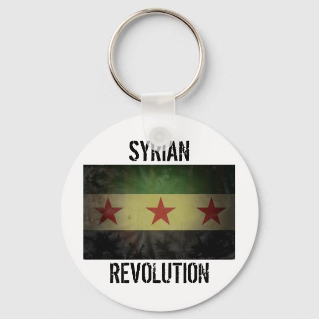 Chaveiro Grungy Syria Flag "Syrian Revolution" (Revolução S (Frente)