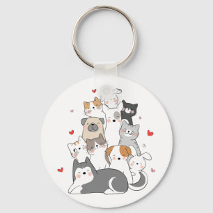 CHAVEIRO GRUPO DE GATOS   COMPRAR DE DESIGN DE AMANTES CAT 