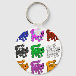 Chaveiro Grupo de Kitten Padrão do Xmas Bonito