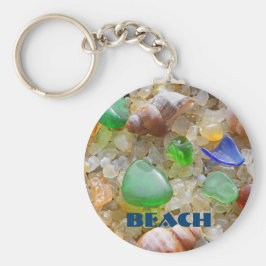 Chaveiro Grupos-chave BEACH — vidro do mar de Seaglass