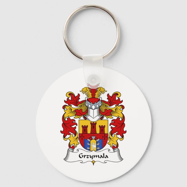 Chaveiro Grzymala Family Crest (Frente)