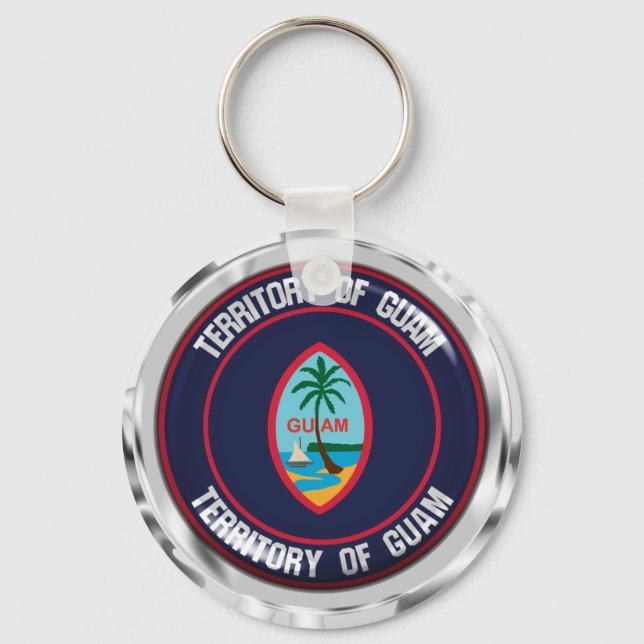 Chaveiro Guam Round Emblem (Frente)
