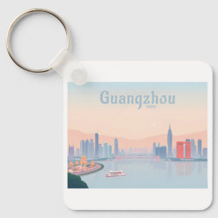 Chaveiro Guangzhou China Pearl River Pastel Viagem