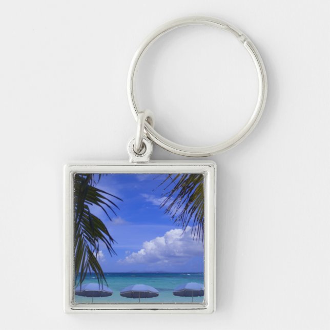 Chaveiro guarda-chuvas na praia, St. Maarten, Caribe (Frente)