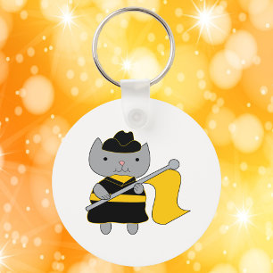 Chaveiro Guarda de Cores Kawaii Gato Preto Amarelo